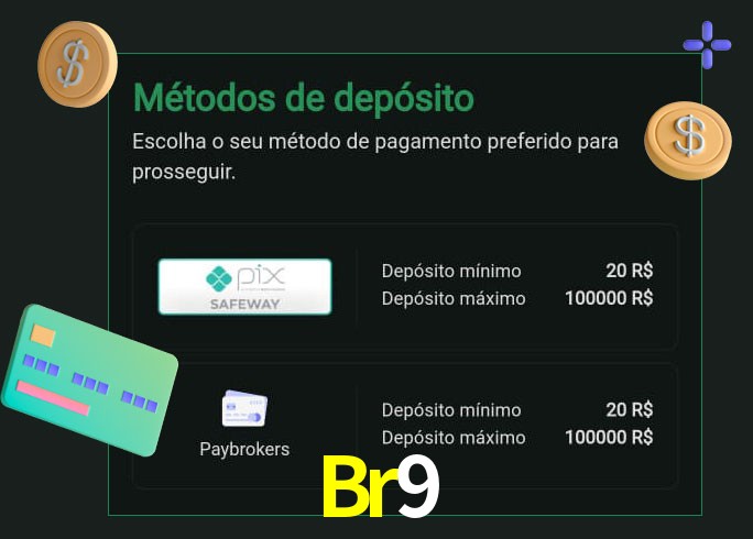 O cassino Br9 oferece uma grande variedade de métodos de pagamento